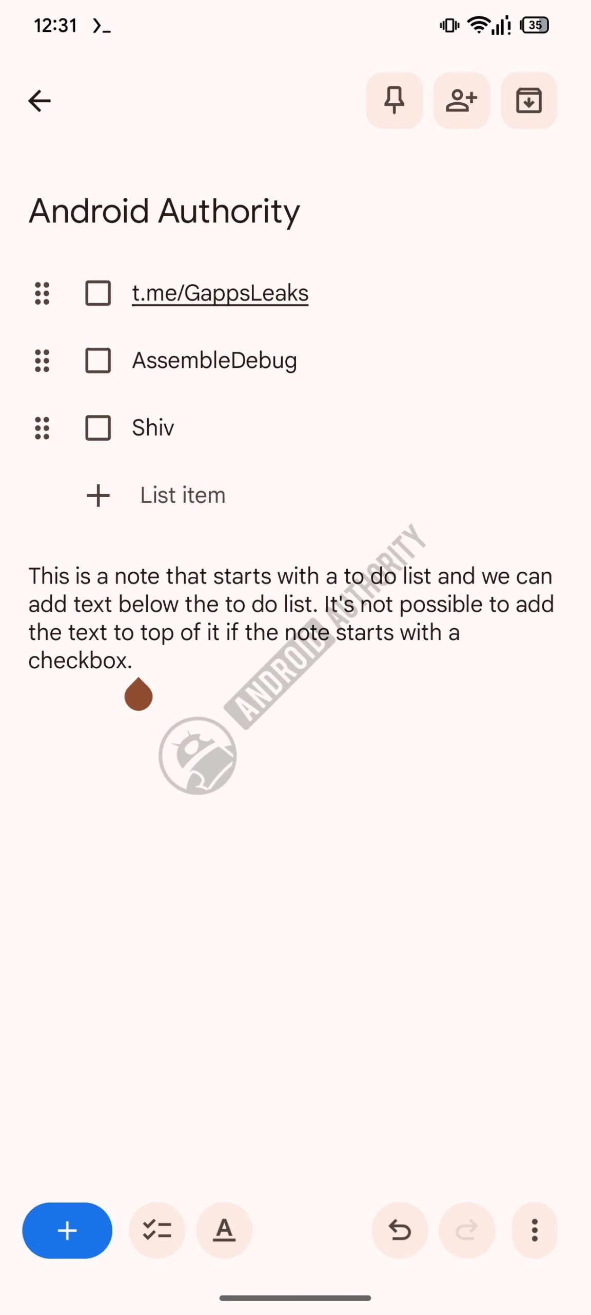 google keep to do list inside regular note image 2 watermarked