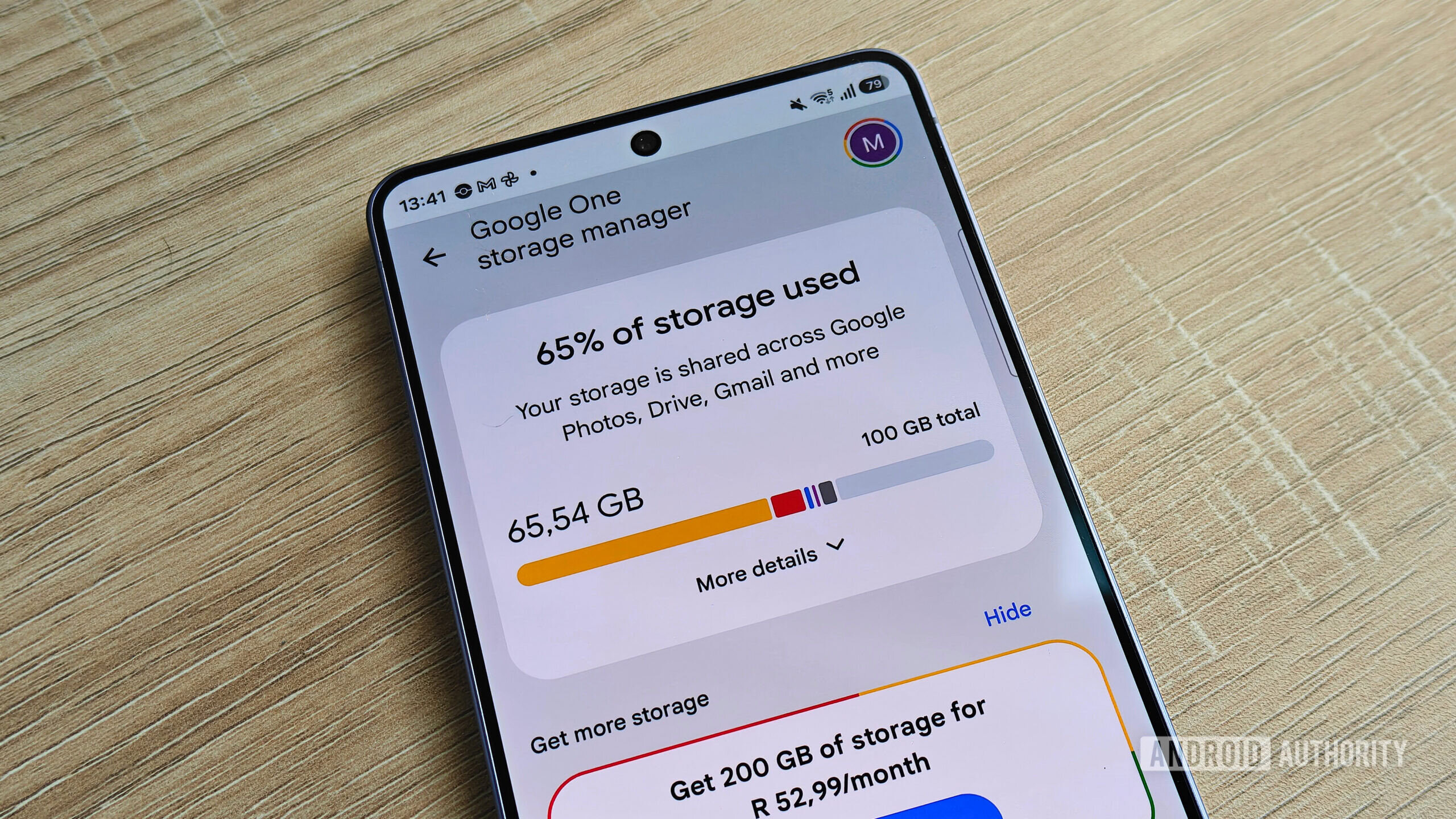 google one storage manager on a smartphone screen google one storage manager on a smartphone screen
