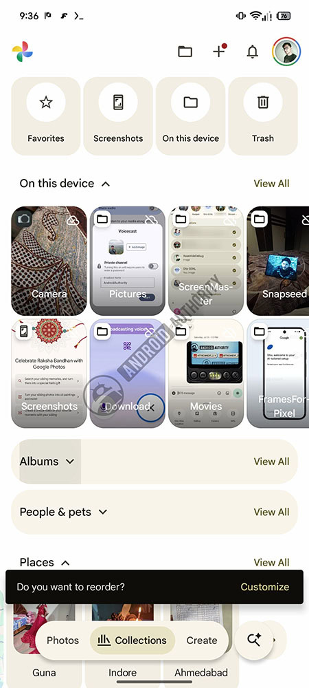 google photos customize collections tab snackbar image watermarked google photos customize collections tab snackbar image watermarked