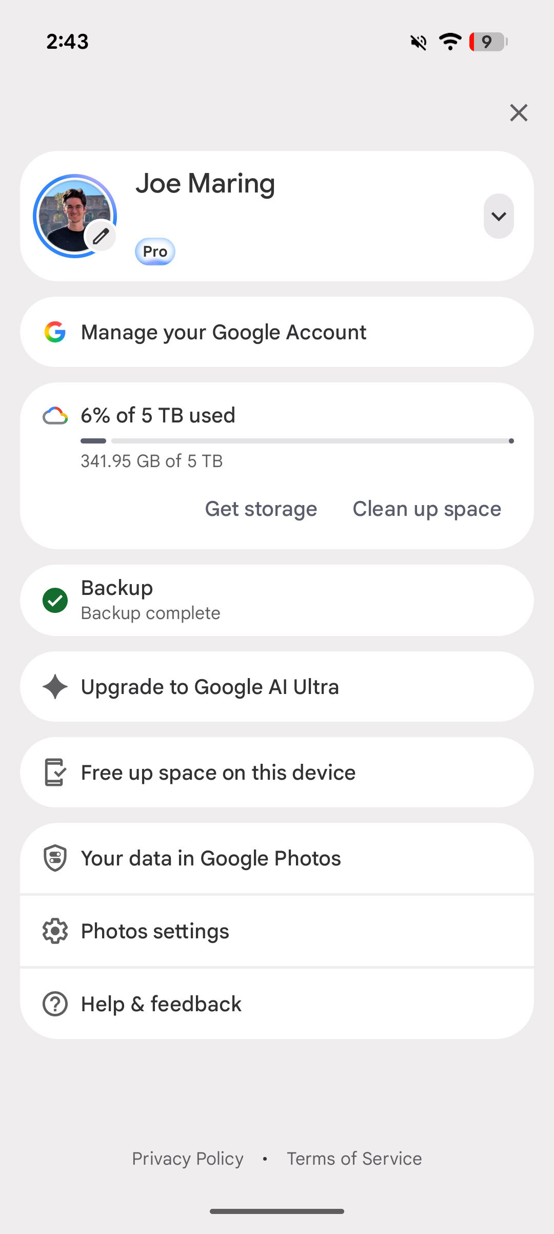 Screenshot showing how to enable dates in the grid in Google Photos.