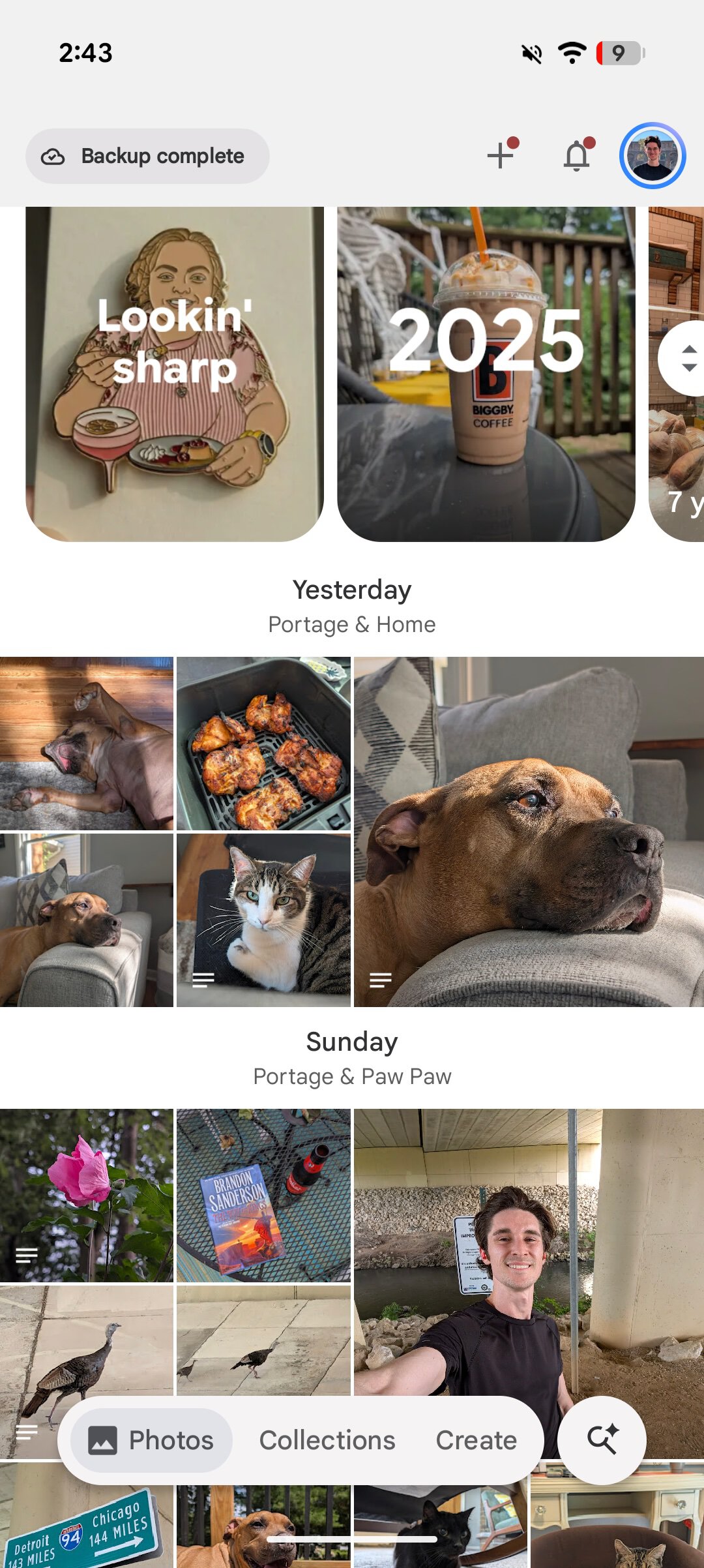 Screenshot showing how to enable dates in the grid in Google Photos.