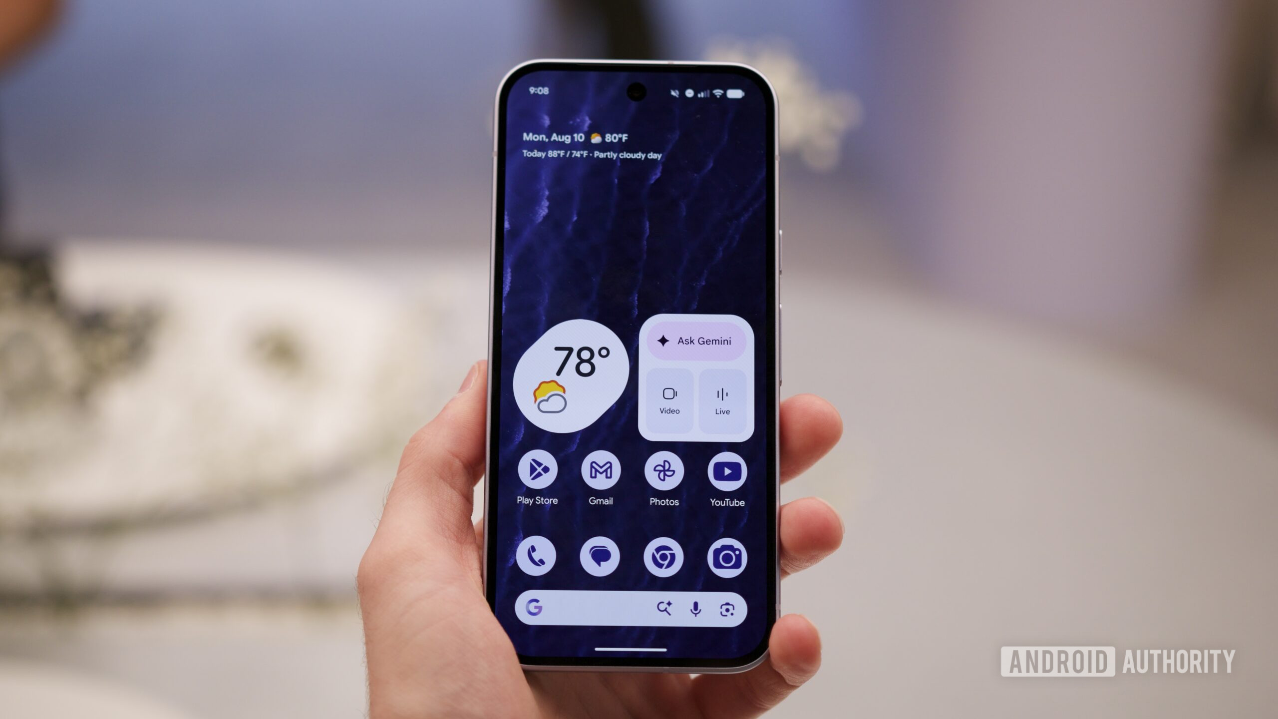 The Google Pixel 11 with its display on.
