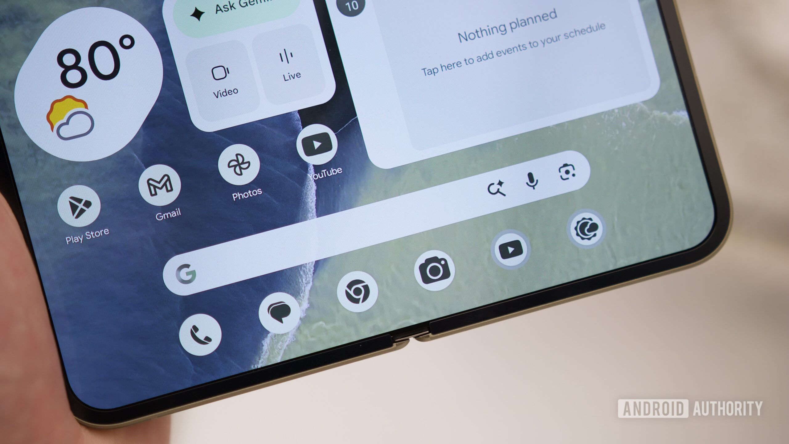 google pixel 11 pro fold hands on 3 Close-up of the inner display on the Google Pixel 11 Pro Fold.