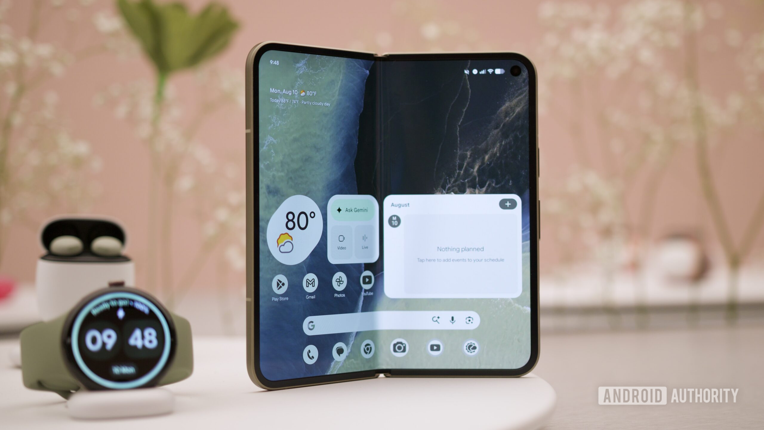 google pixel 11 pro fold hands on 5 Half-open inner display on the Google Pixel 11 Pro Fold.