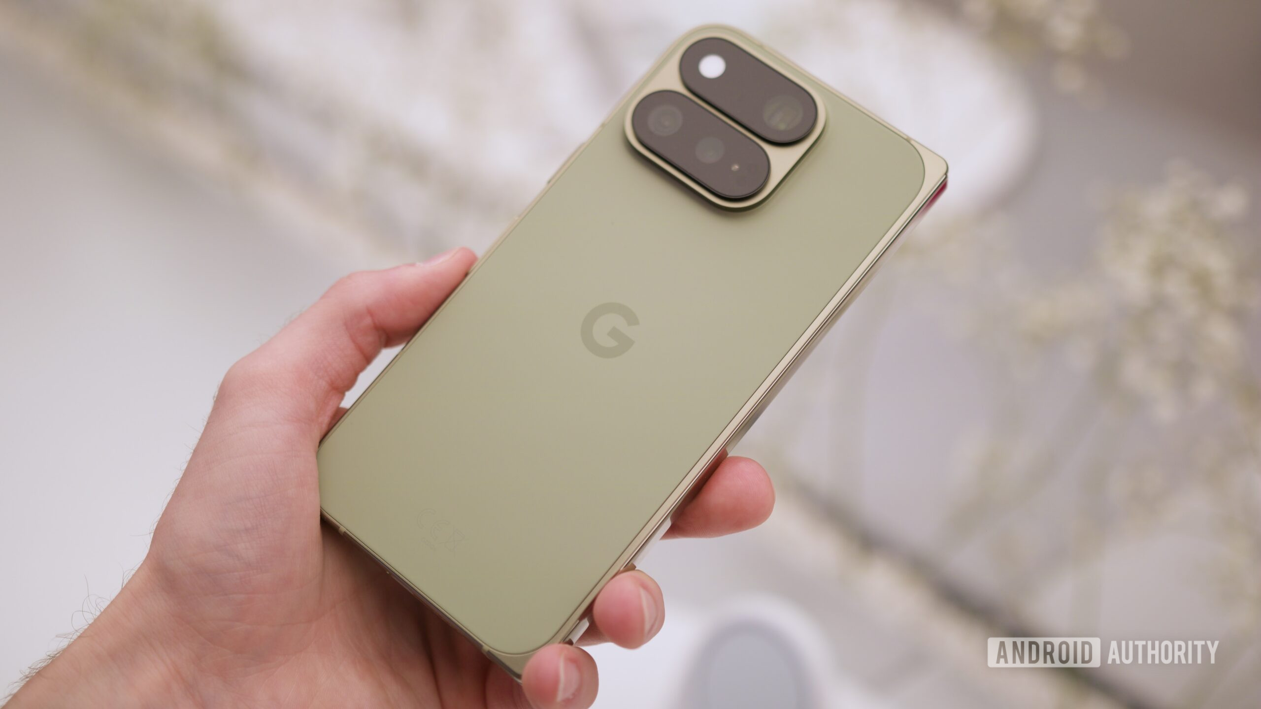 google pixel 11 pro fold hands on 7 Google Pixel 11 Pro Fold in its Olive color.