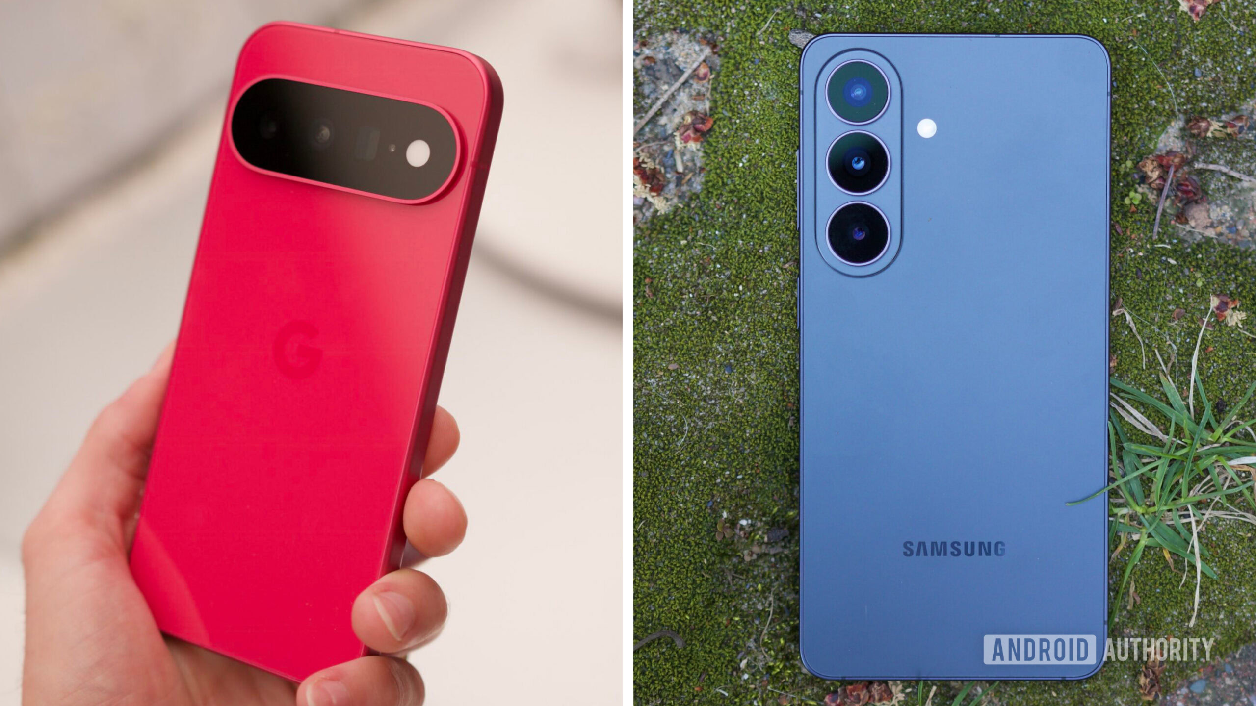 Photos of the Google Pixel 11 and Samsung Galaxy S26 next to each other.