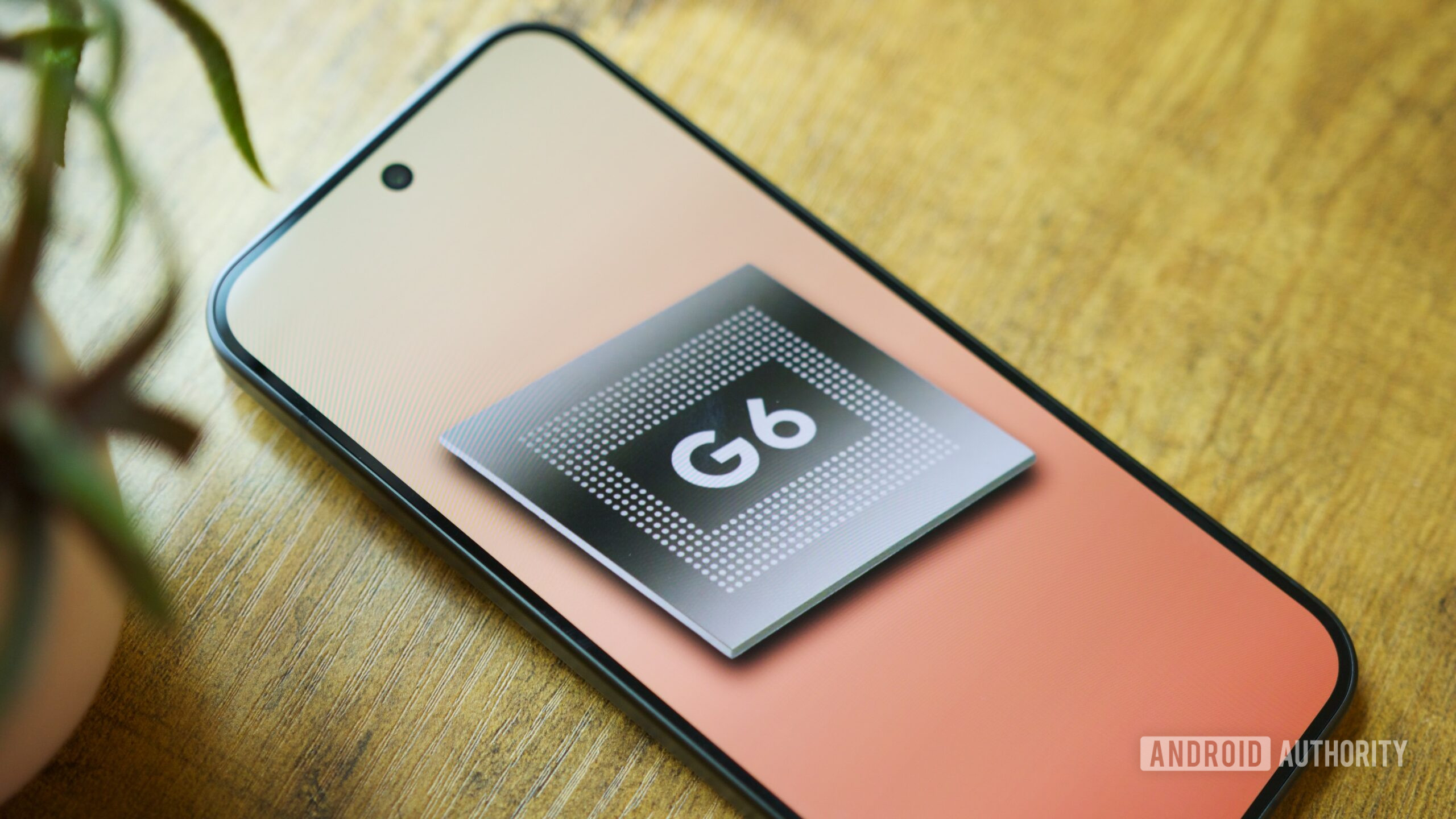 Photo of a Tensor G6 chip render displayed on a Pixel 11 Pro XL.