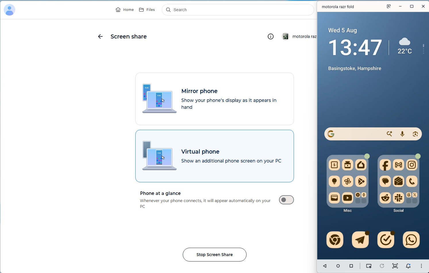 moto connect screen share 2