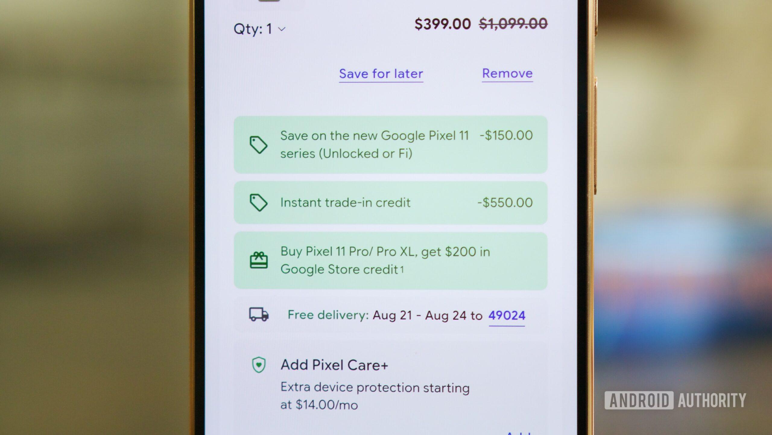 Various promos for the Pixel 11 Pro on the Google Store.