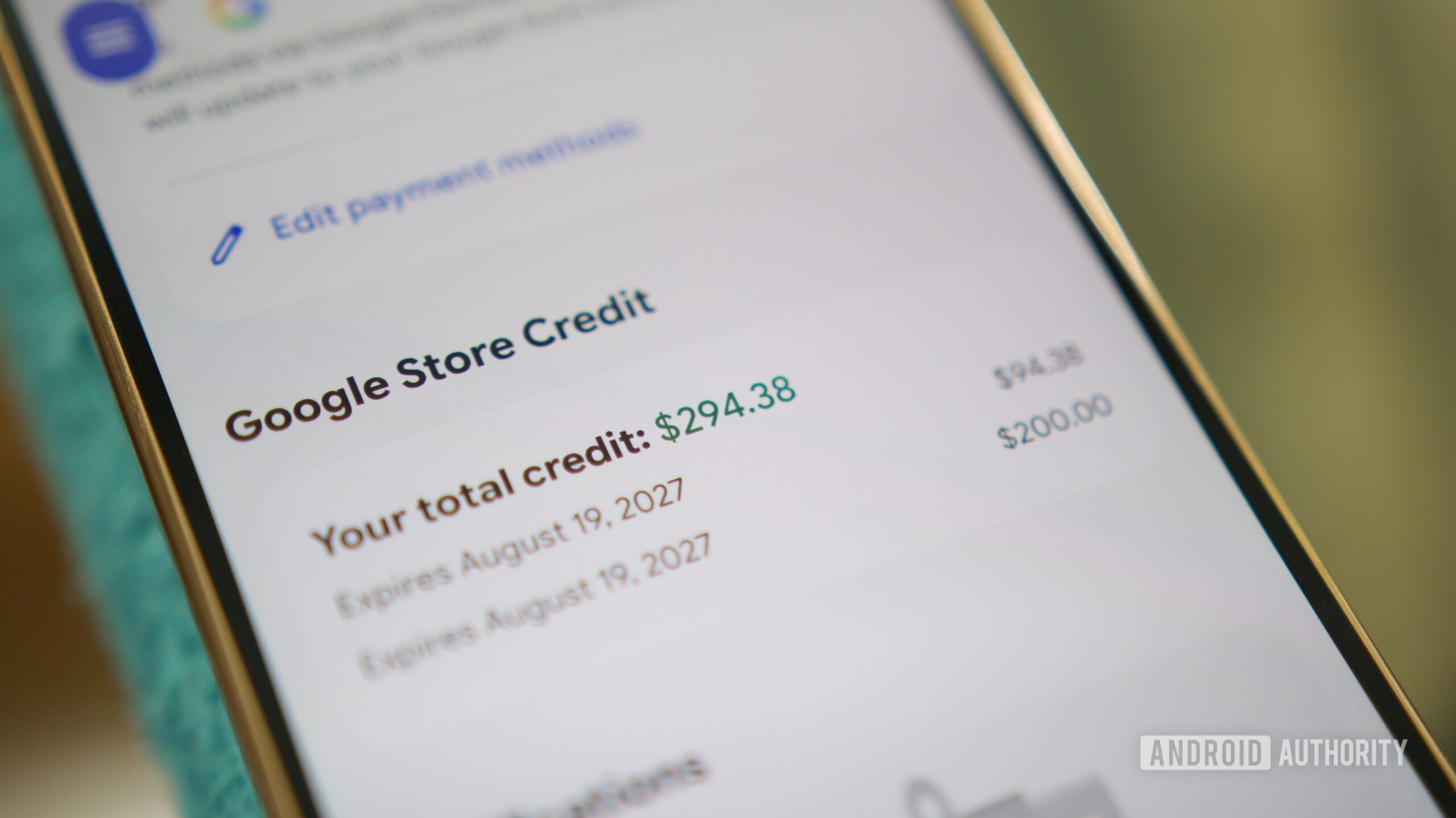 Google Store credit on someone's account.