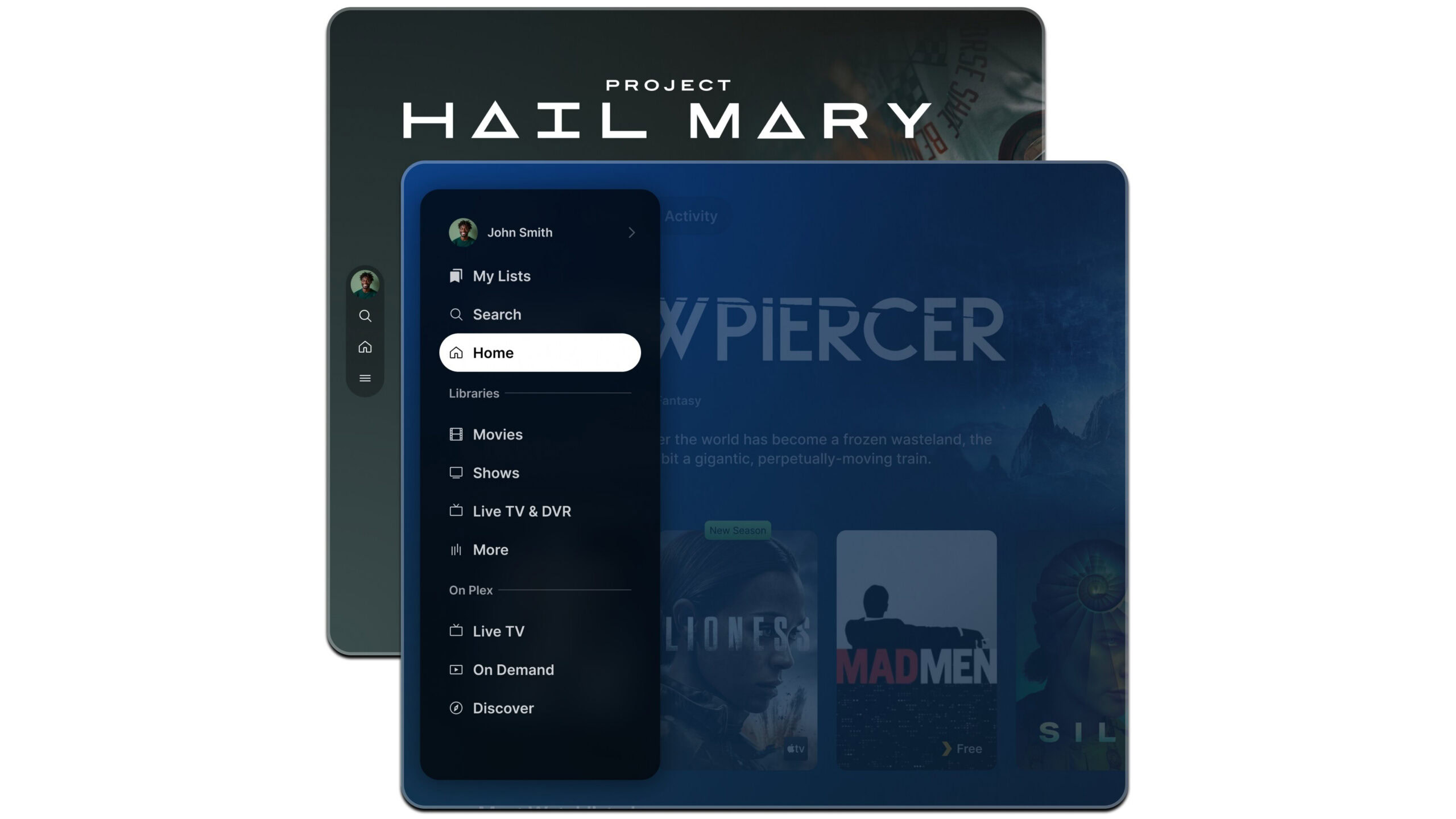 plex left aligned menu An image of Plex's left aligned menu.