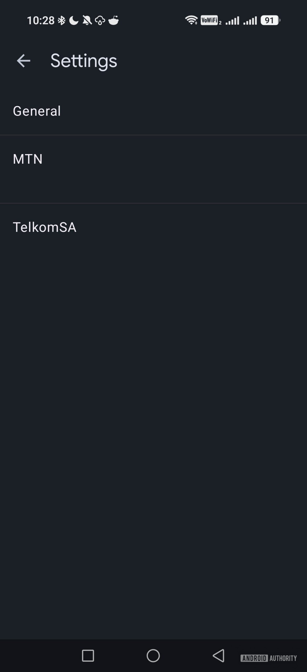 settings menu in google messages