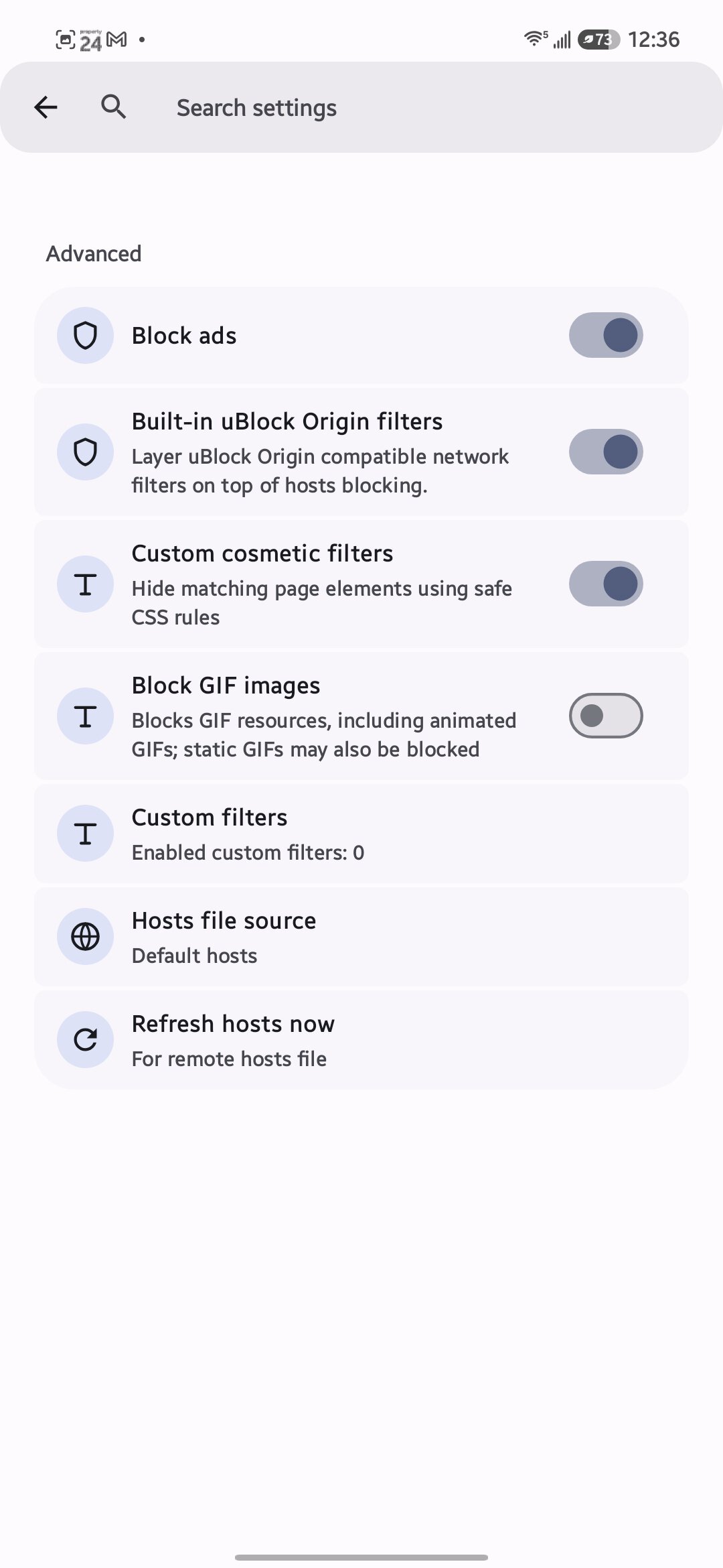 solipsism browser general settings adblocker 1