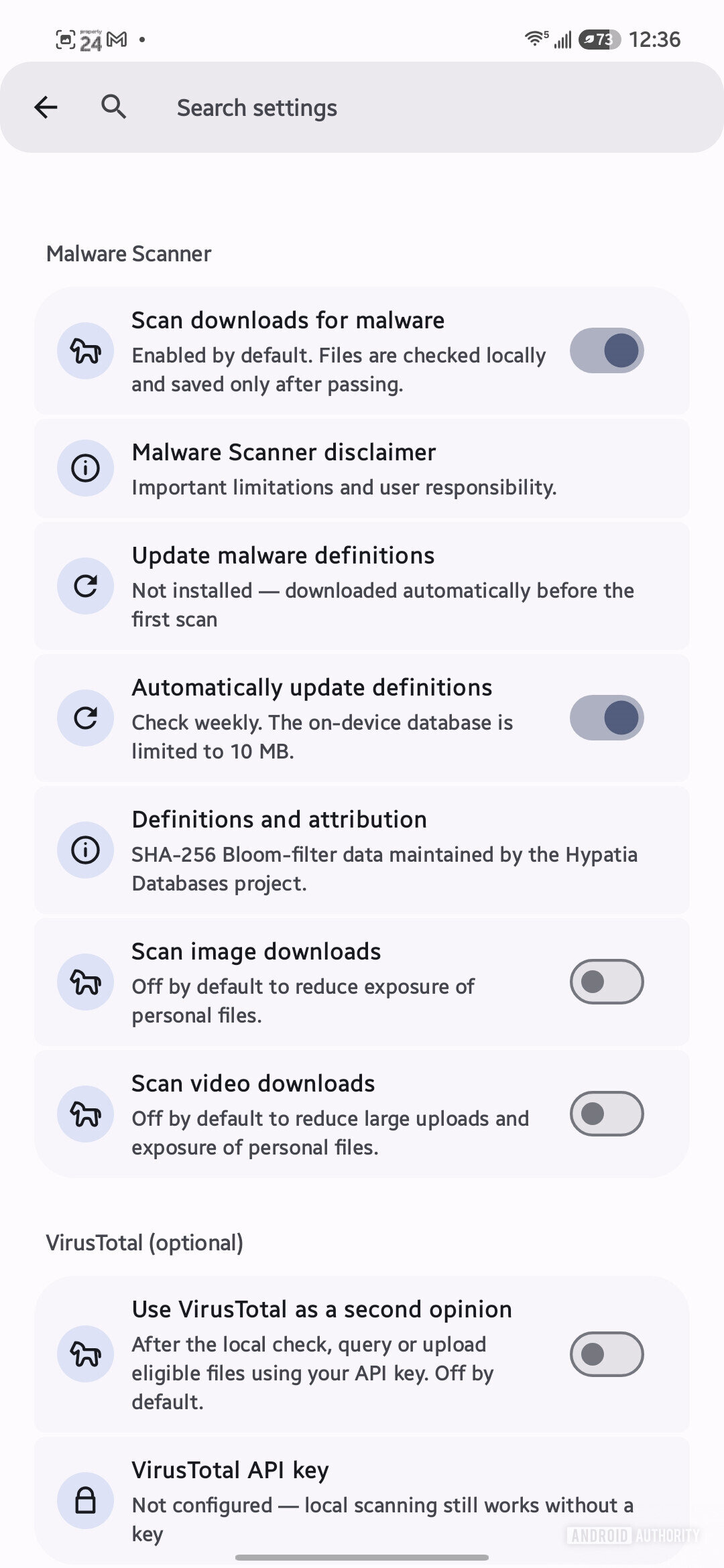 solipsism browser general settings malware scanner 1