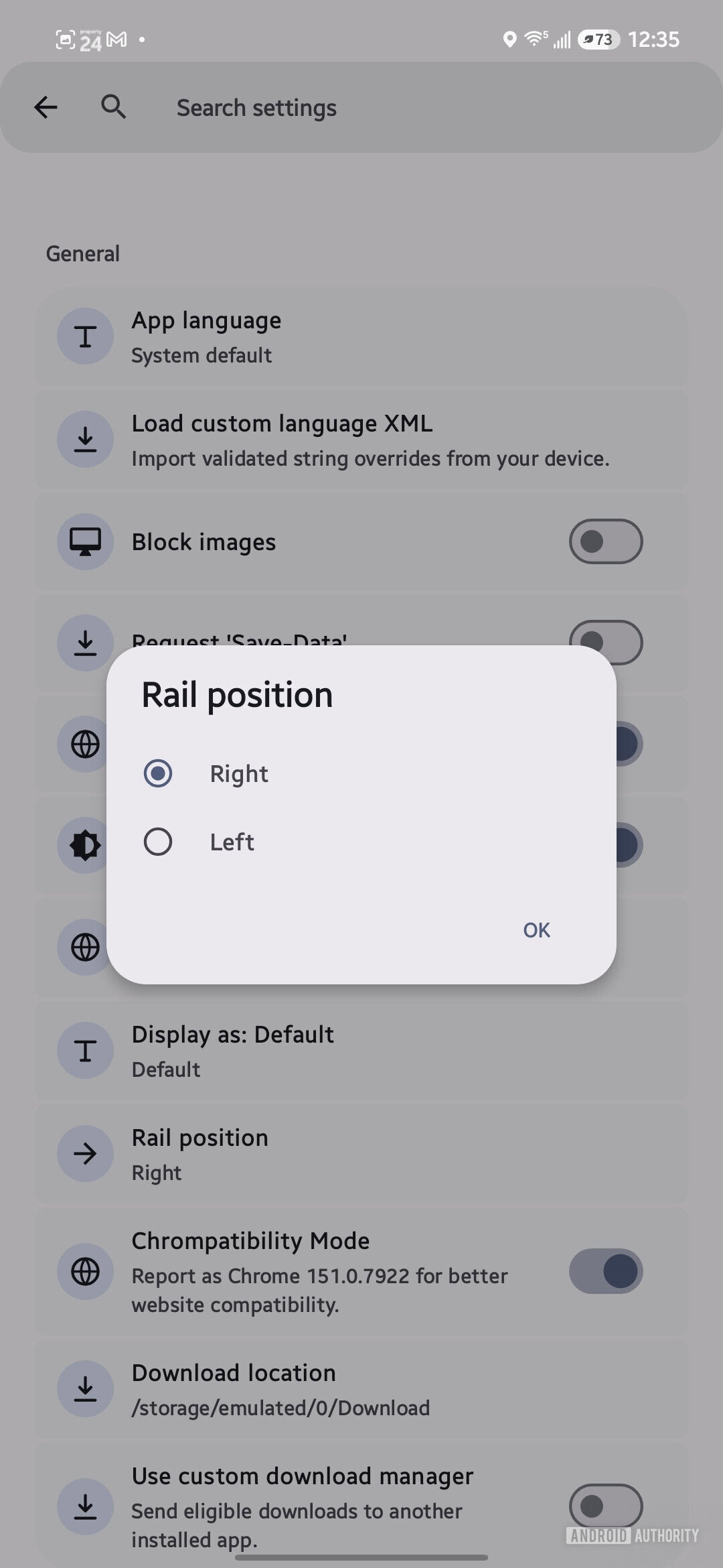 solipsism browser side rail settings 2