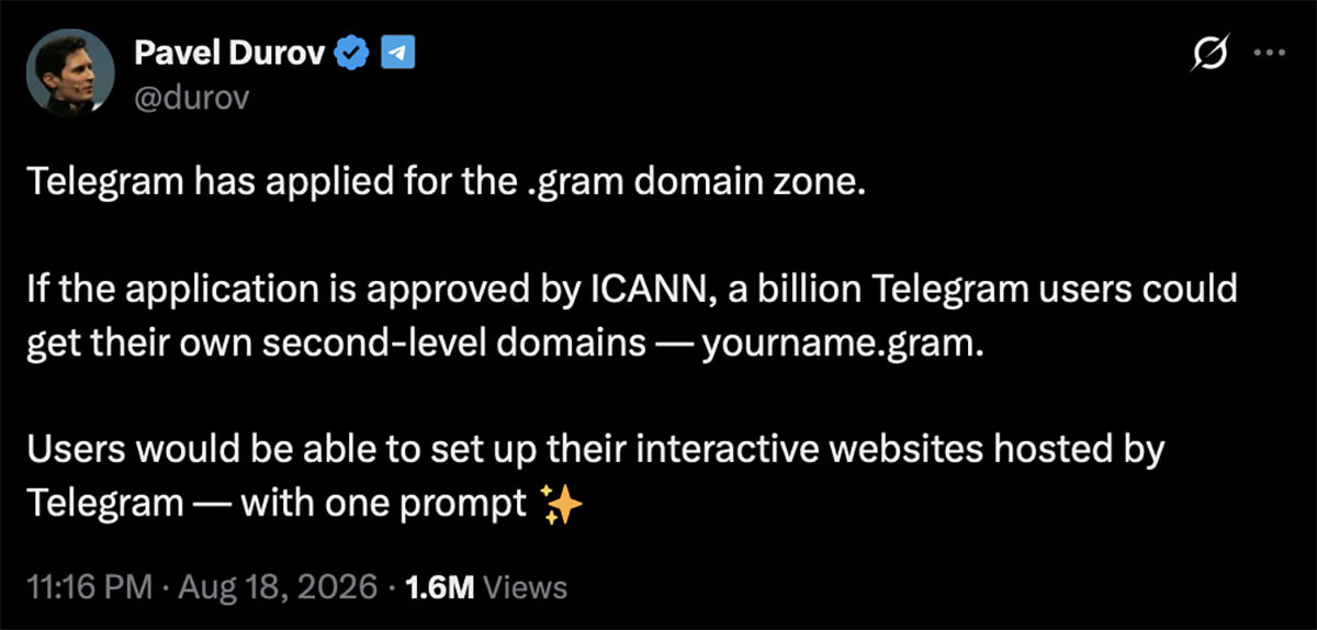 telegram icann tld application .gram domain x post telegram icann tld application .gram domain x post