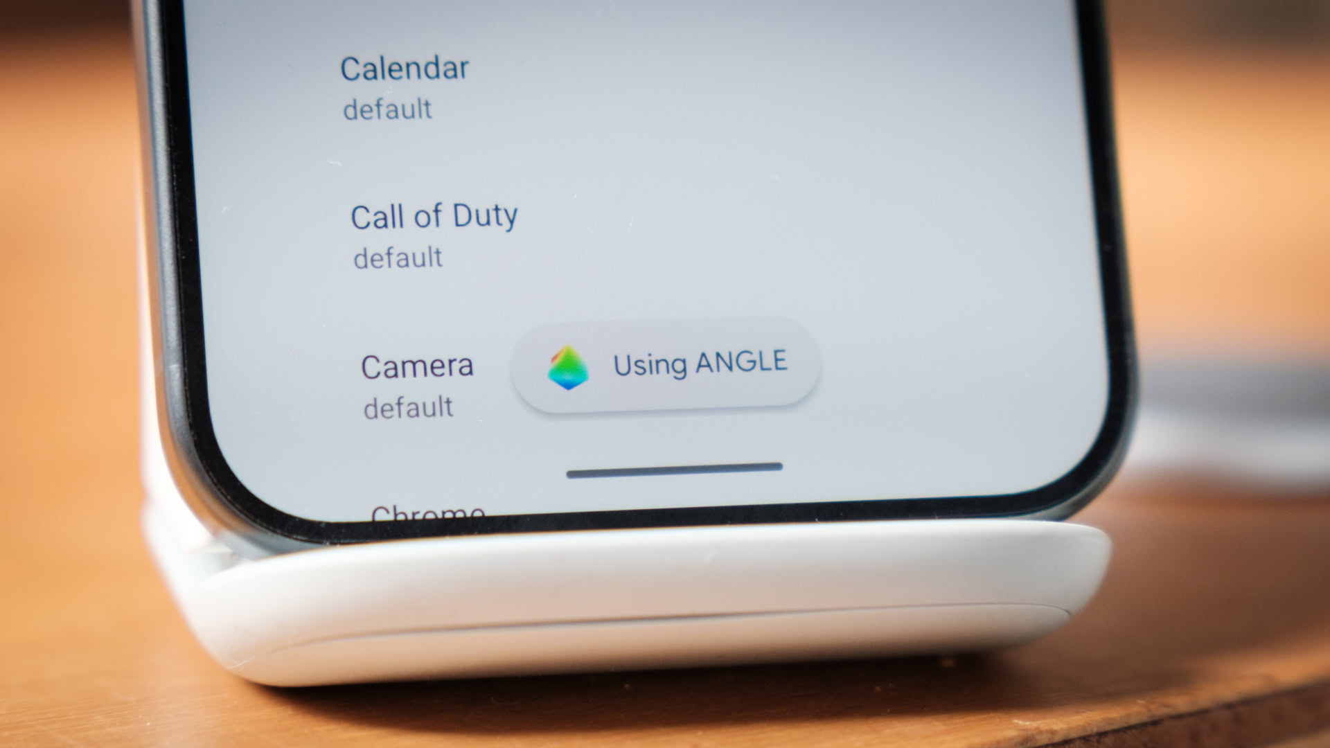 ANGLE toast Developer Settings menu ANGLE toast Developer Settings menu