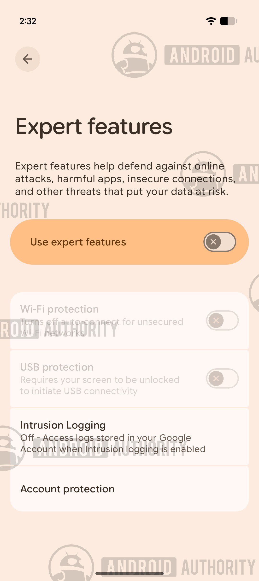 Advanced Protection expert features 2