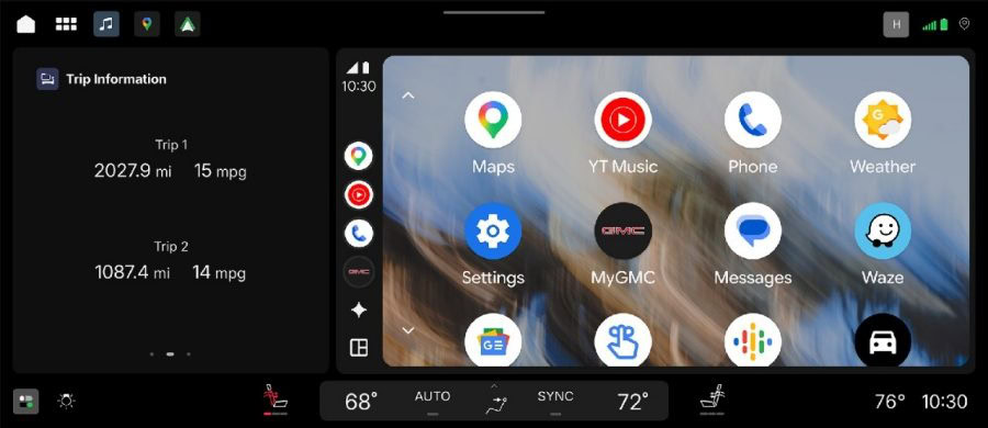 Android-Auto-split-view-with-native-GM-apps