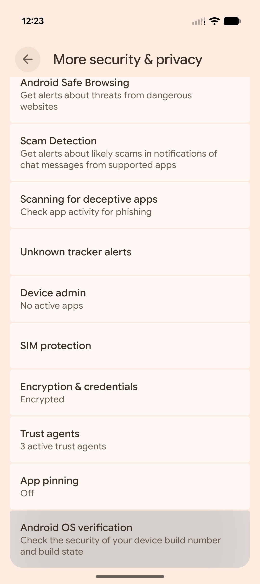 Android OS verification 1