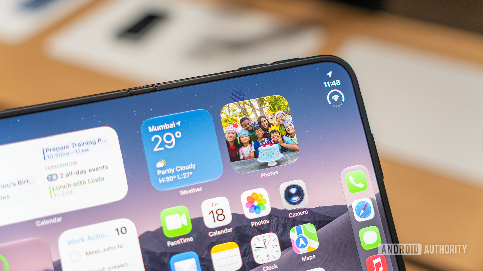 Apple iPhone Duo Hands On iOS 27 home screen with under display camera in focus