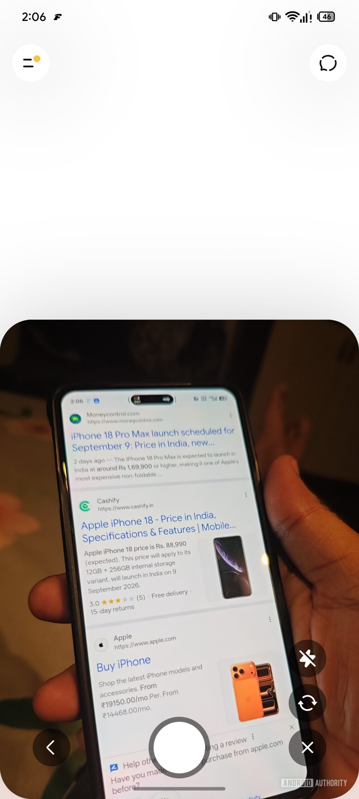 ChatGPT Camera UI