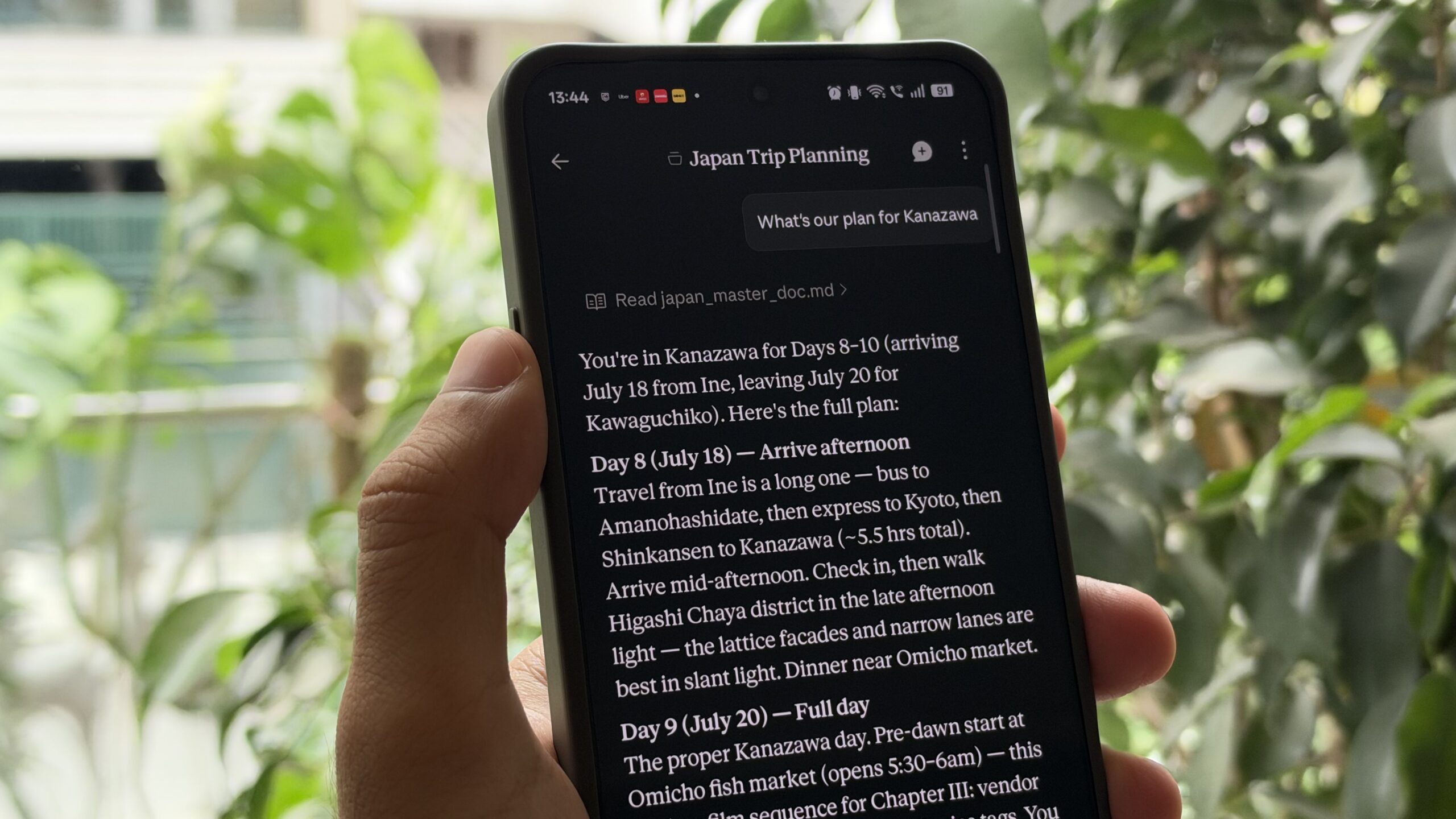 Claude japan trip day itinerary check Claude japan trip day itinerary check