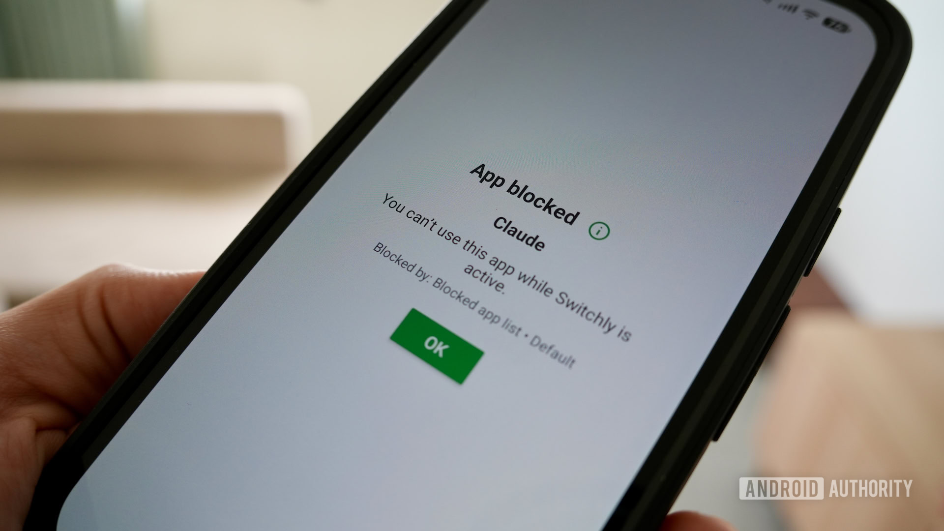 App blocked with Switchly