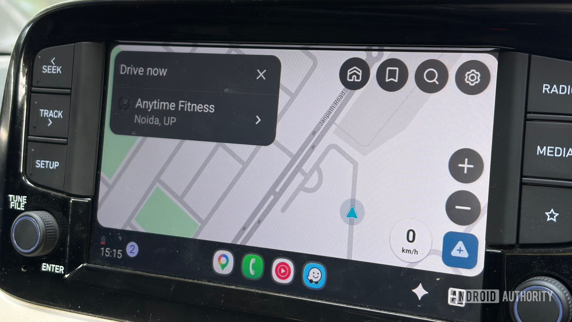 Drive now to my gym via Waze on Android Auto dashboard Drive now to my gym via Waze on Android Auto dashboard