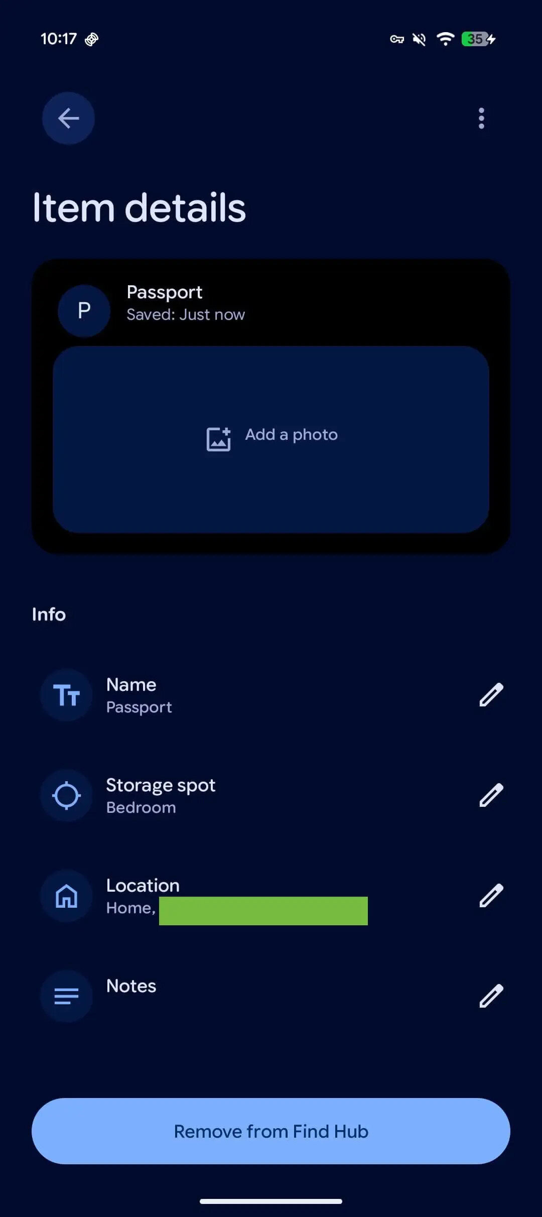 Find Hub Remembered tab 3