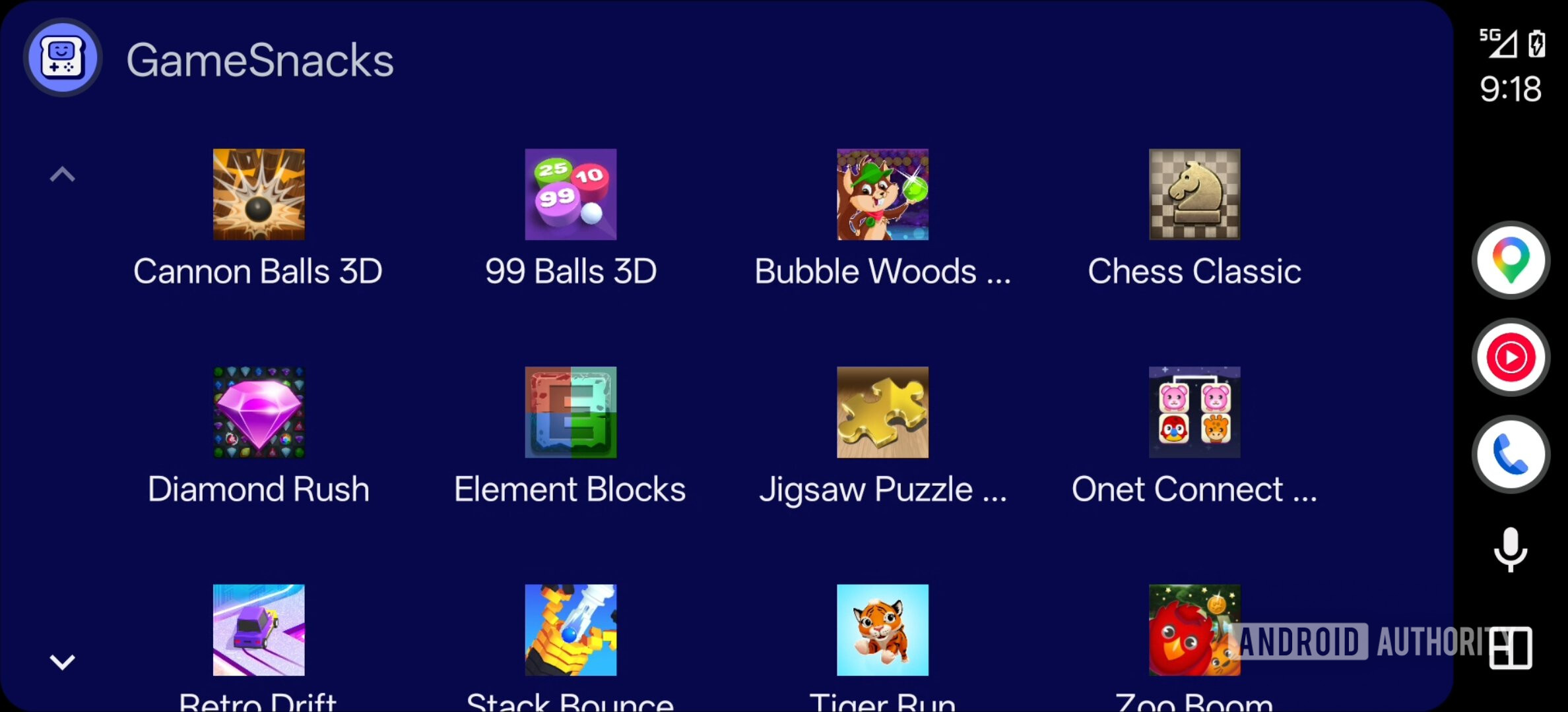 GameSnacks Android Auto Not Immersive 1