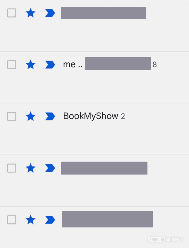 Gmail changing star and chevron from yellow to blue