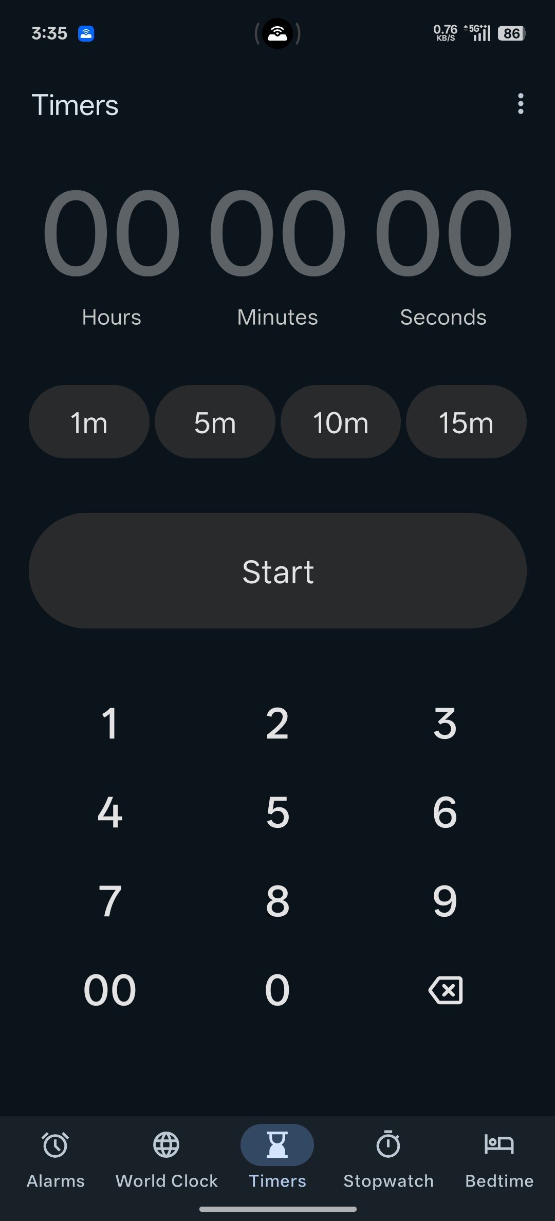 Google Clock new timer UI