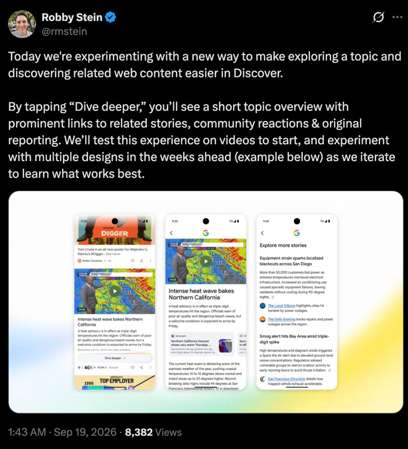 Google Discover Dive Deeper