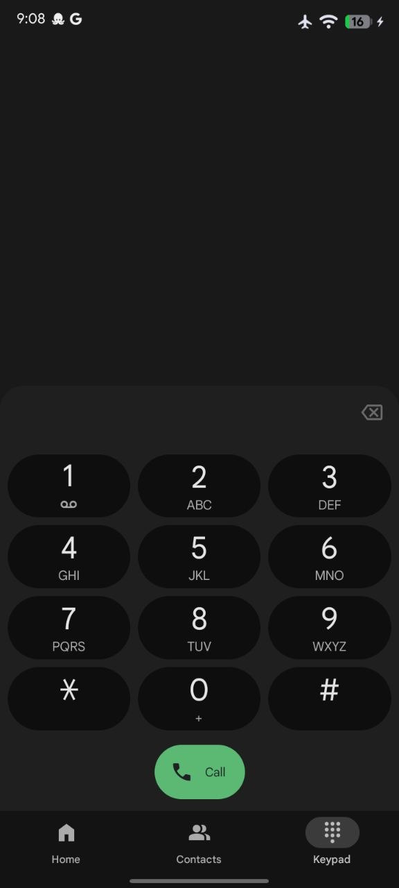 Google Phone Bottom Bar Contacts