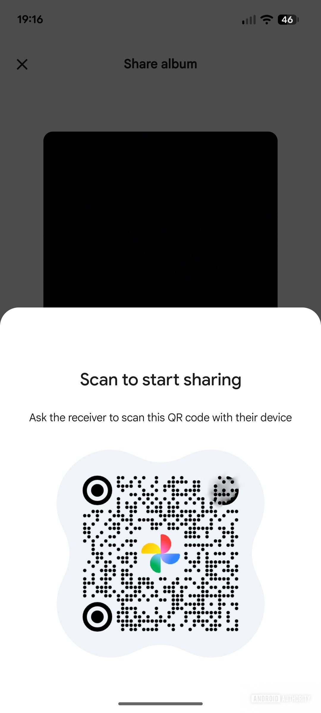 Google Photos QR Code Sharing Current
