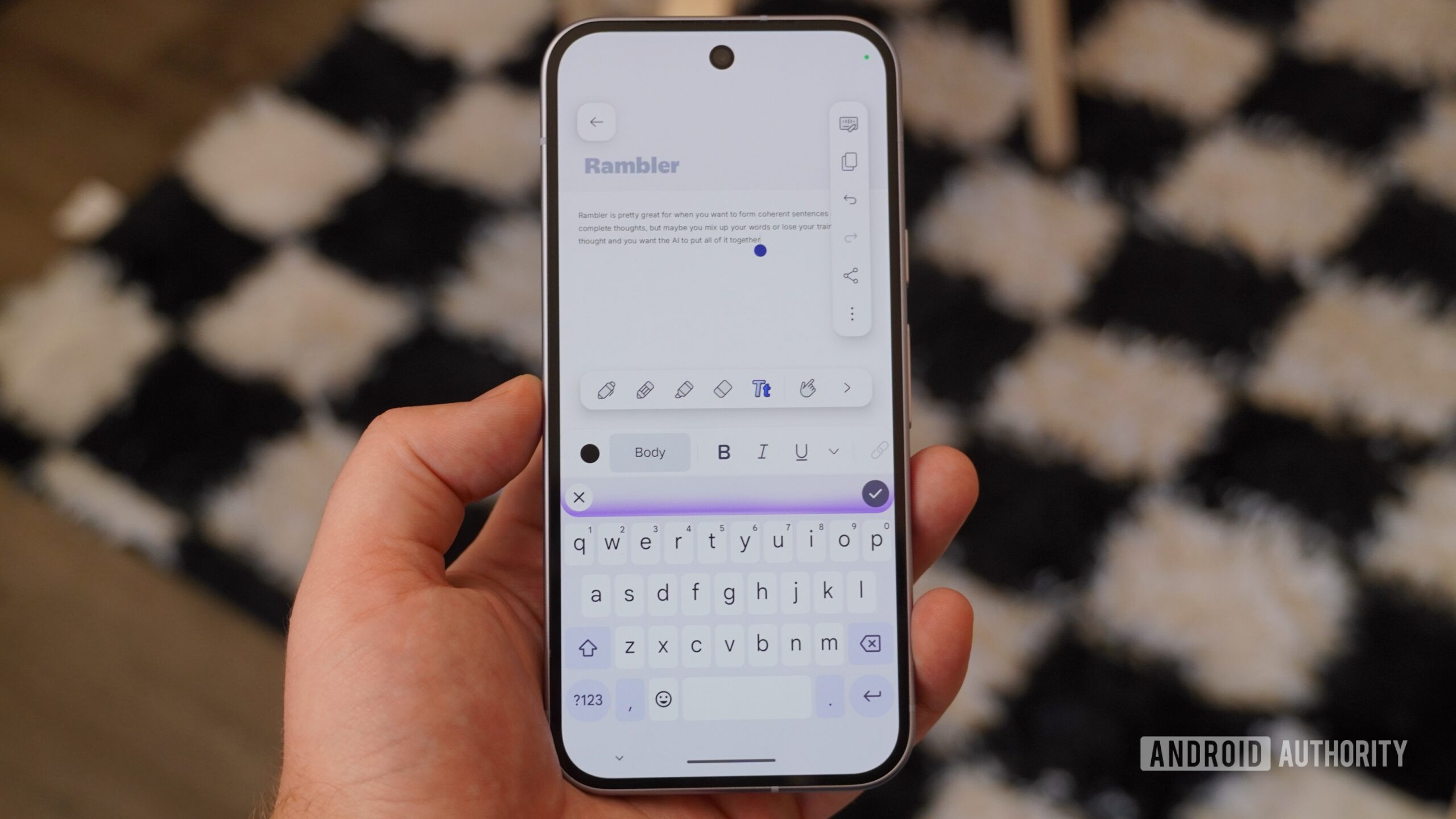 Rambler voice to text on the Google Pixel 11.