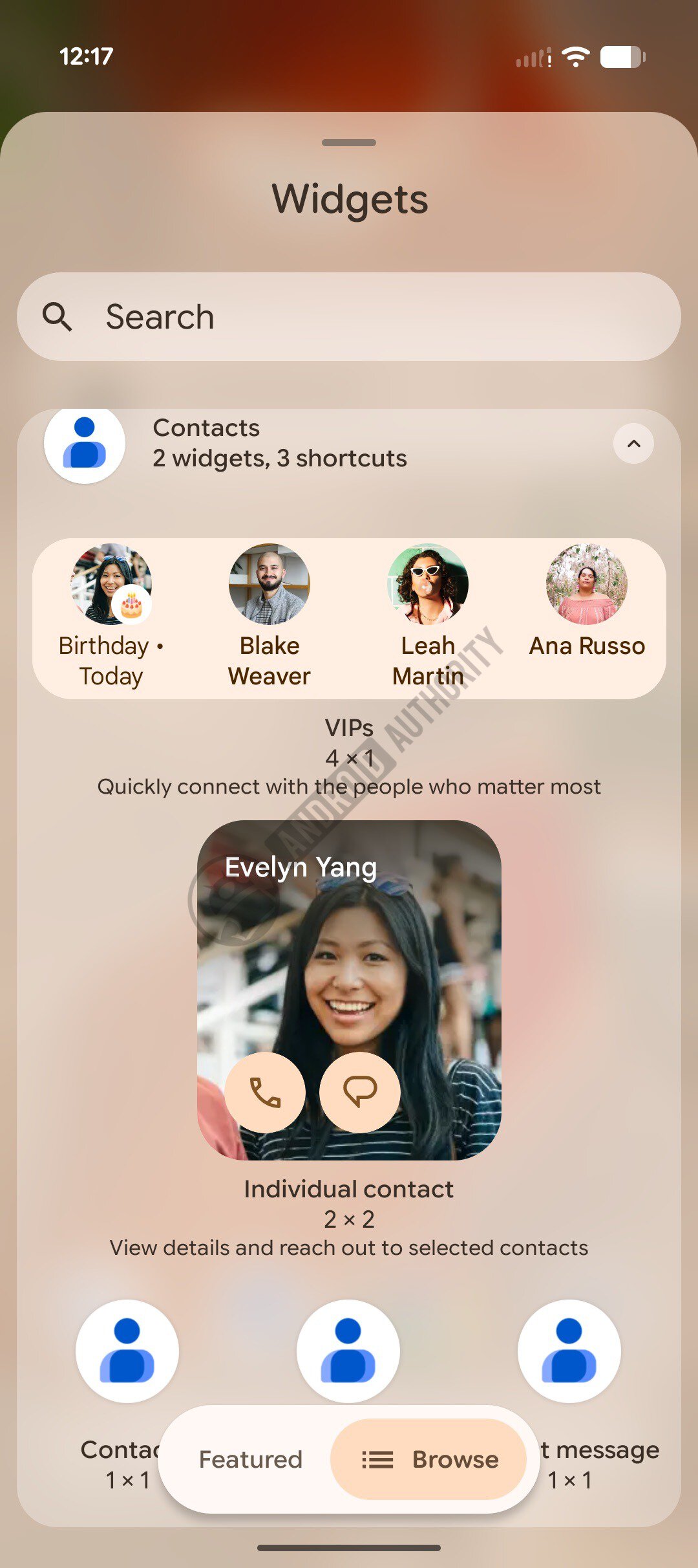Google Pixel VIP widget Widget Picker Preview Old watermarked