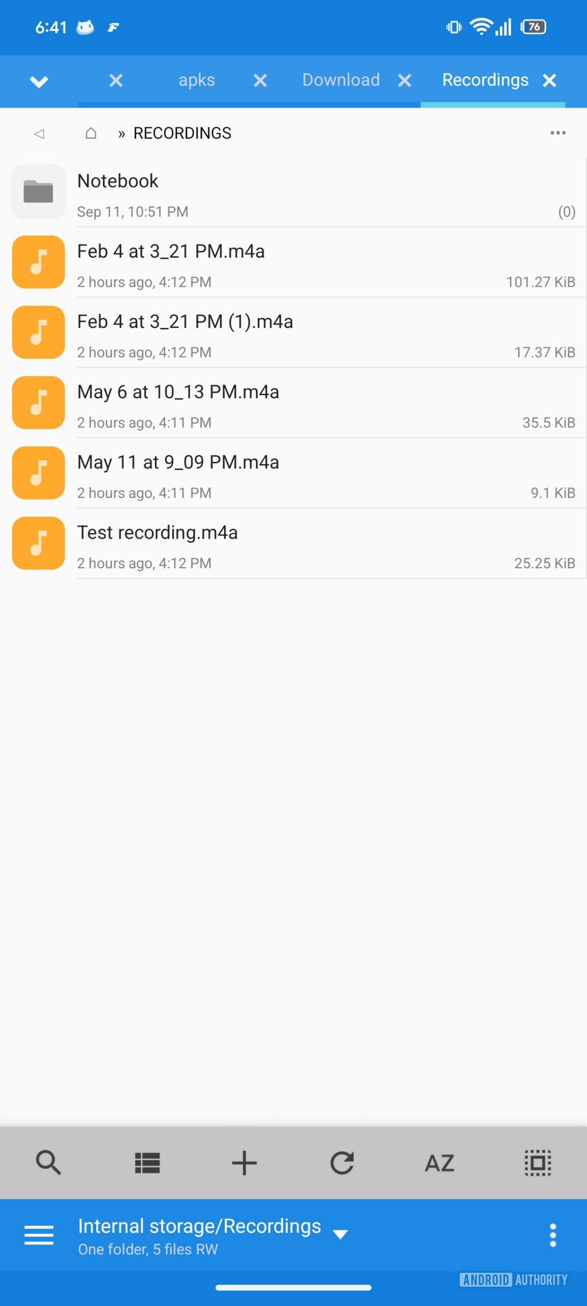 Google Recorder audio files file explorer app AD
