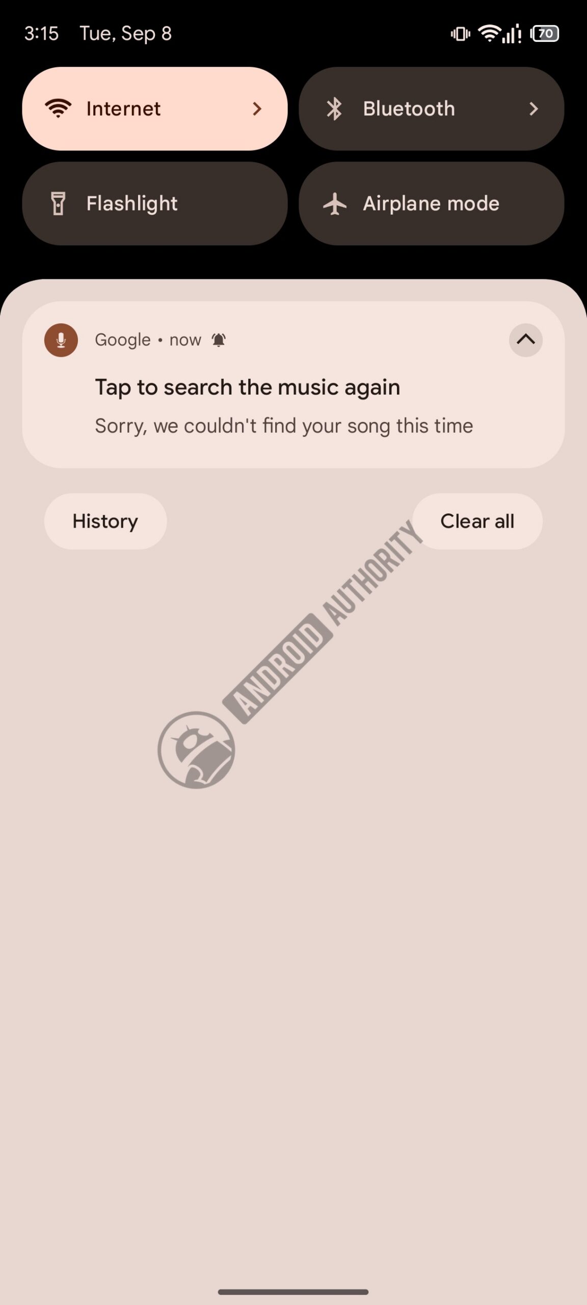 Google Song Search Notification Try Again Error watermarked