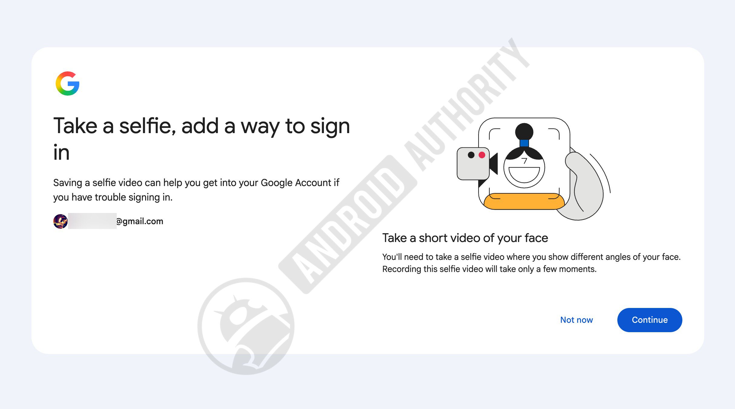 Google video log in flow watermarked