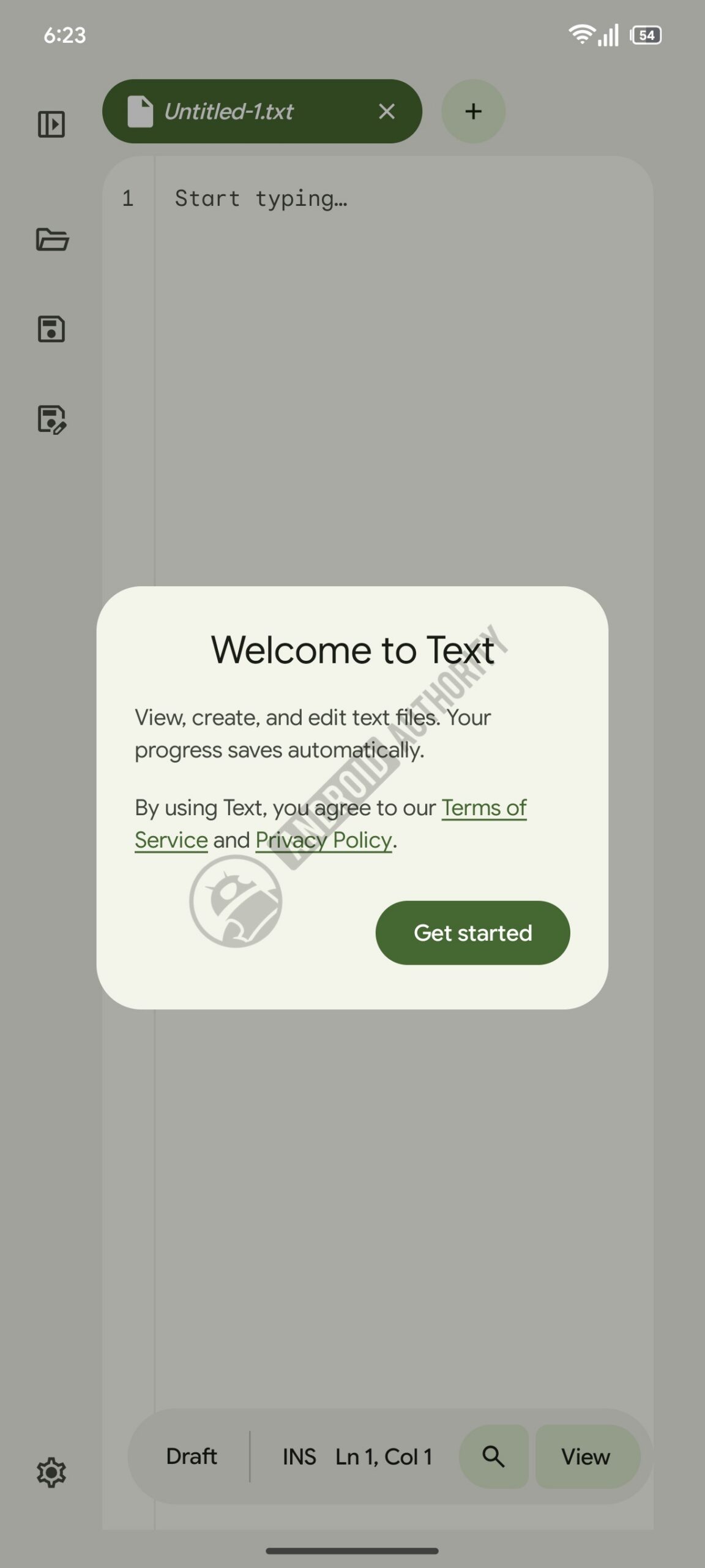 Googlebooks text editor android phone AD watermarked
