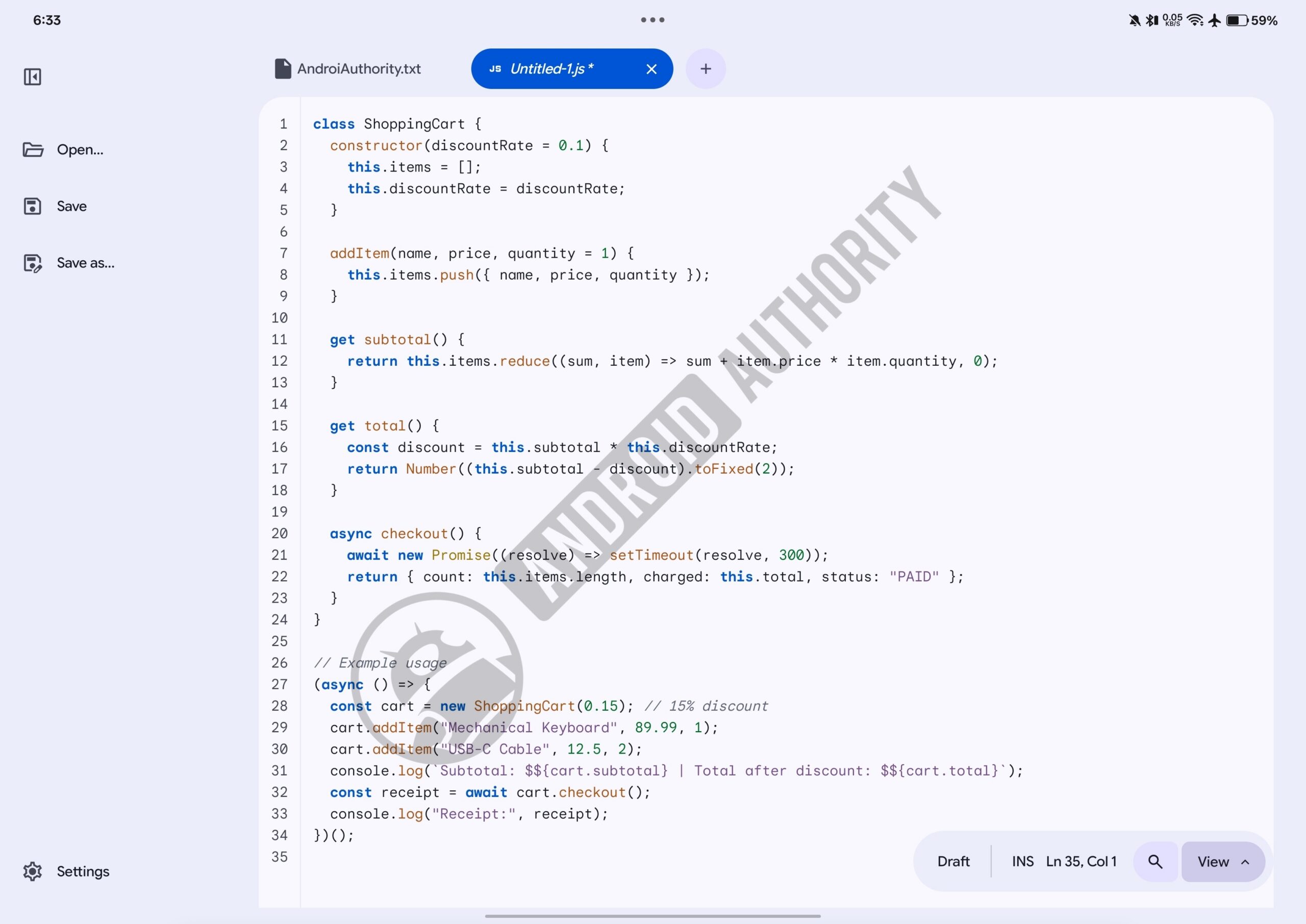 Googlebooks text editor tablet javascript AD watermarked