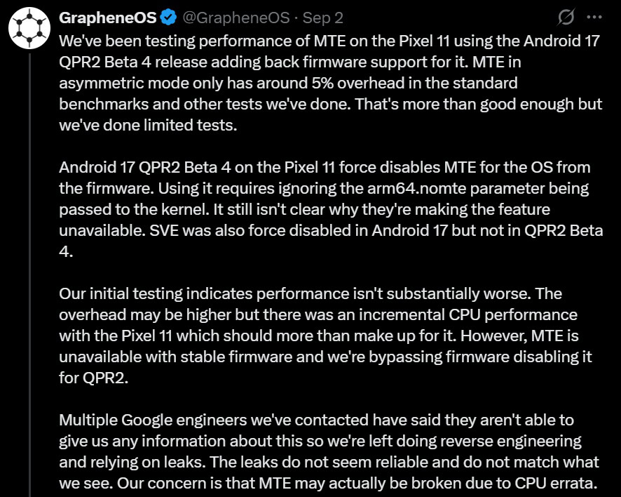 GrapheneOS testing Pixel 11 support GrapheneOS-testing-Pixel-11-support-1