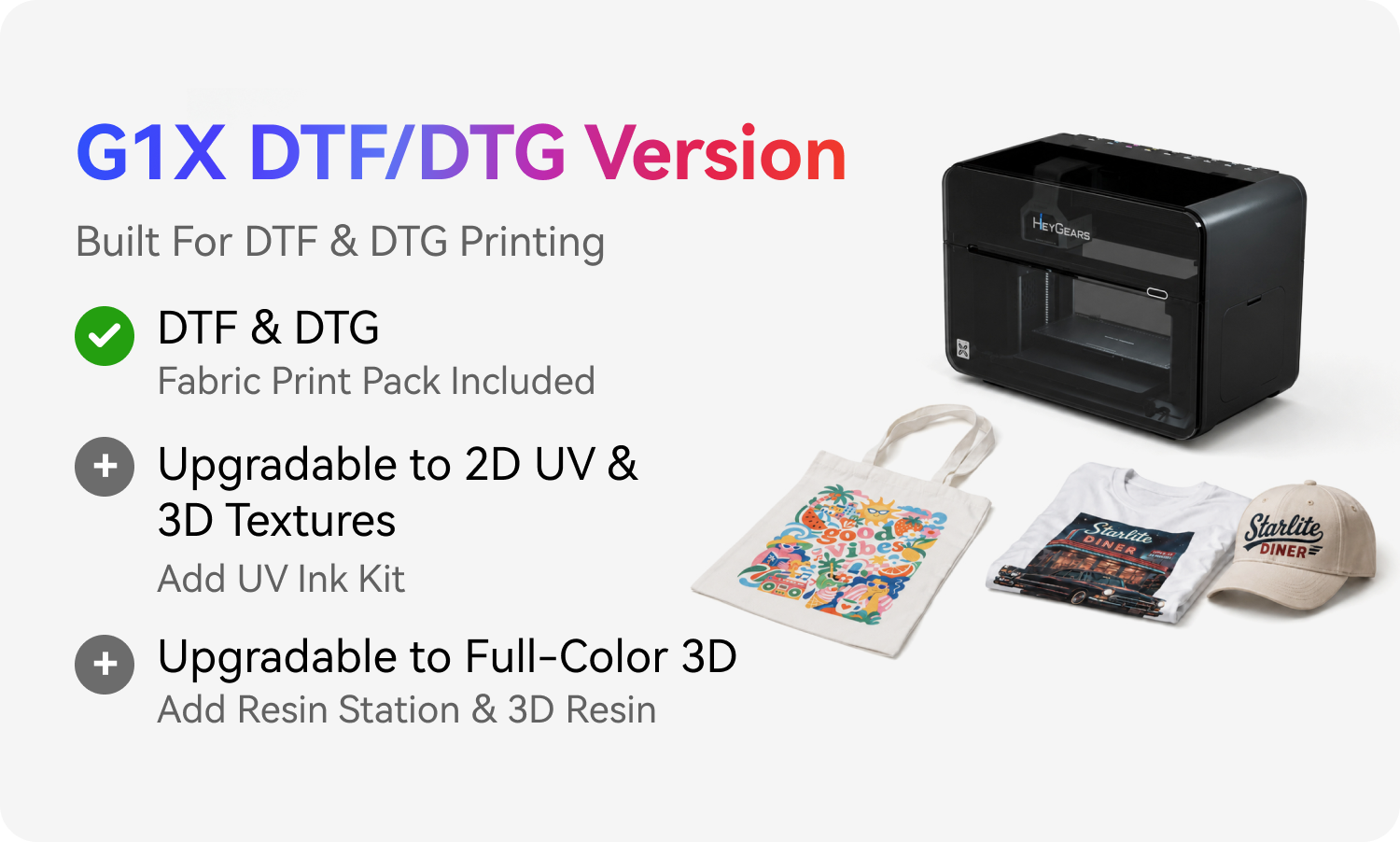 HeyGears G1X 2DTF:DTG Version