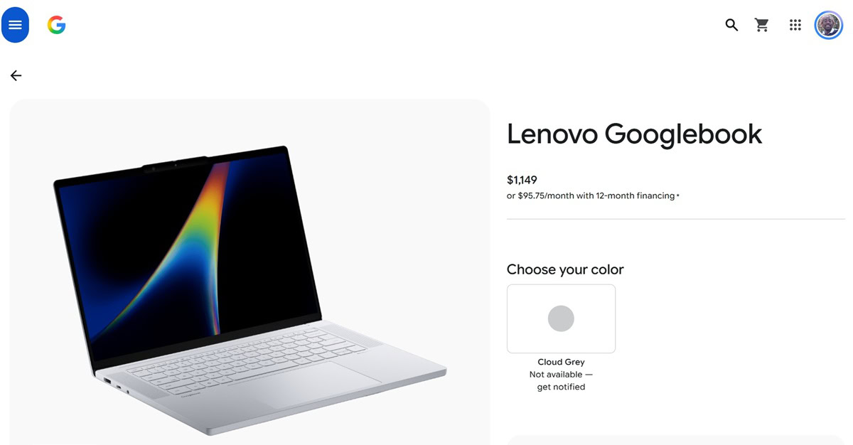 Lenovo Googlebook out of stock