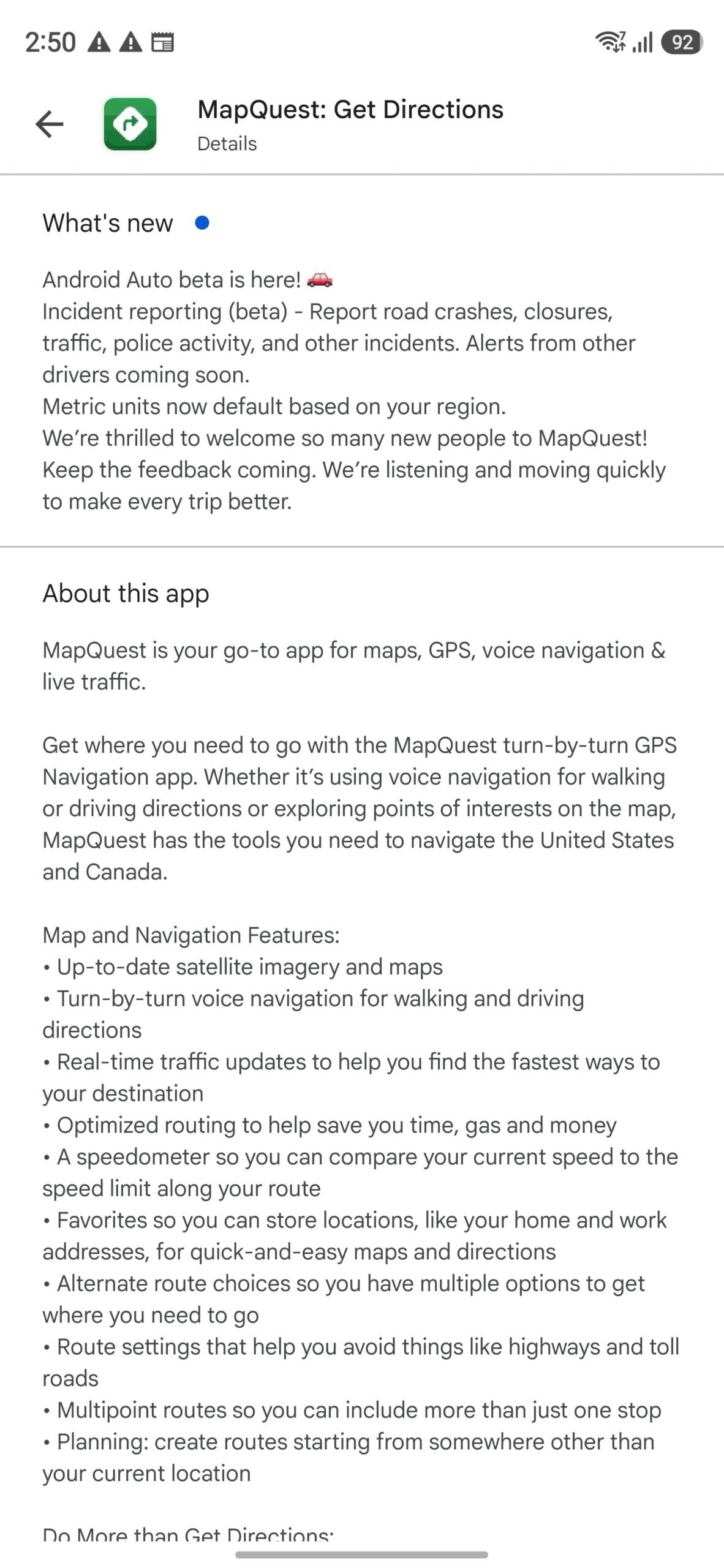 MapQuest on Android Auto MapQuest on Android Auto