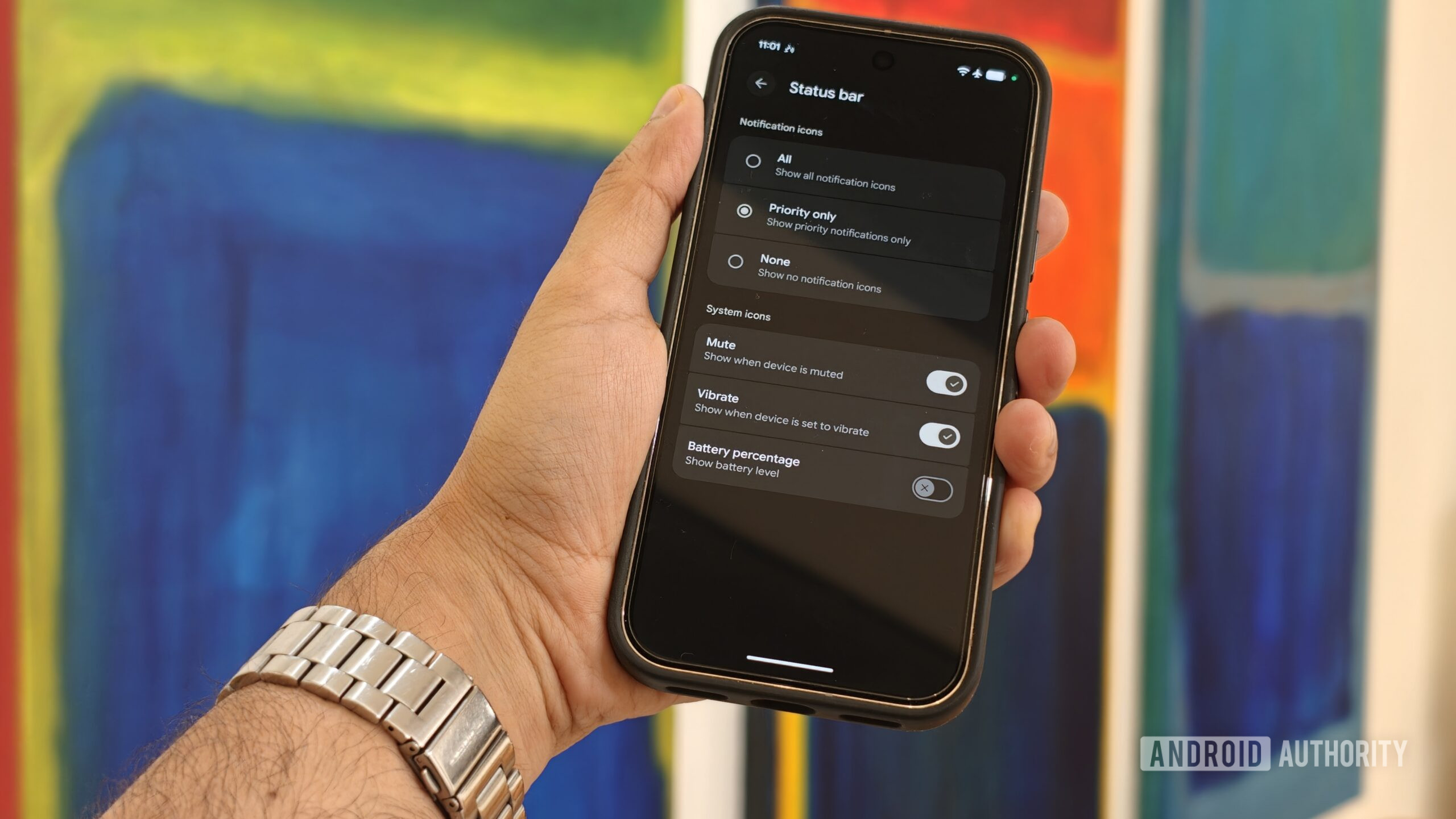 Pixel 10 Pro status bar options Pixel 10 Pro status bar options
