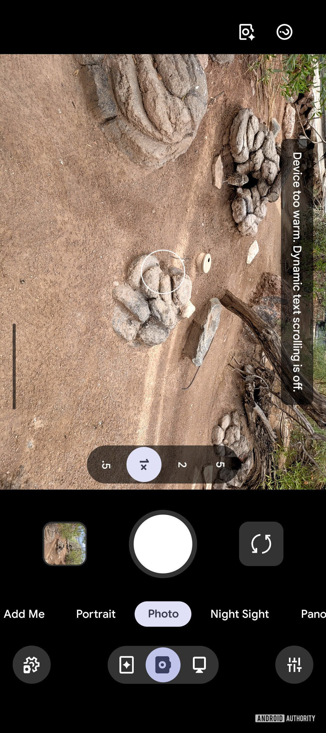 A Pixel 11 camera overheating warning.
