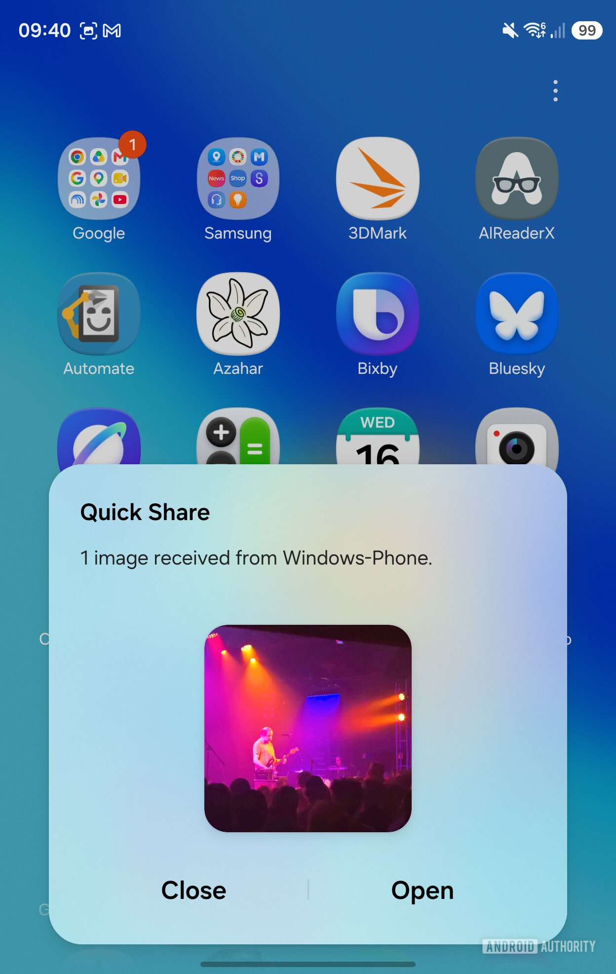 Quick Share receiving from Windows Phone 1